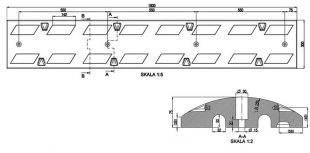 Próg podrzutowy LONG | gumowy, 7,5 cm, drogowy, czarny